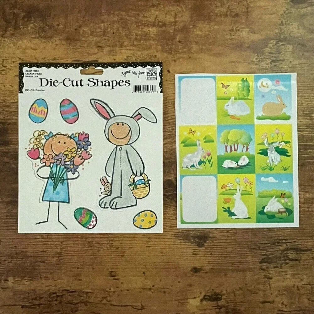 Scrapbooking Sticker Lot of Easter Spring Themes Flowers Chicks Butterflies